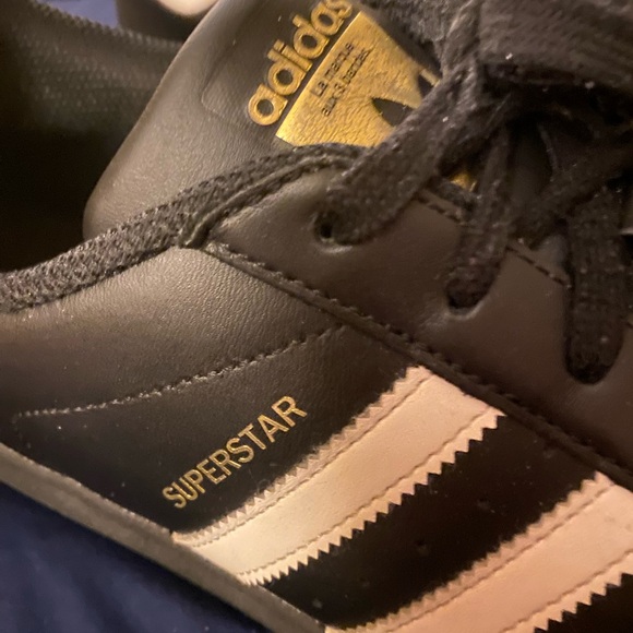 Adidas Originals Superstar Shelltoe Core Black White Gold Men’s Sz 12.5.Preowned - Picture 7 of 7